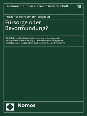 cover image of Fürsorge oder Bevormundung?